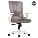 Ver imagem 2 de Cadeira Escritório Giratória Nr-17 Diretor Blm768d Blume Branco Tela Mesh Cinza Base Rodizio Nylon