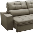 Ver imagem 5 de Sofá 3 Lugares Retrátil Reclinável Chaise Direito 243cm Solin F04 Veludo Amêndoa - Lyam Decor