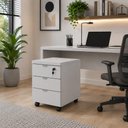 Ver imagem 1 de Gaveteiro Móvel F5 Office Moderno 3 Gavetas MDP com Chave Cinza
