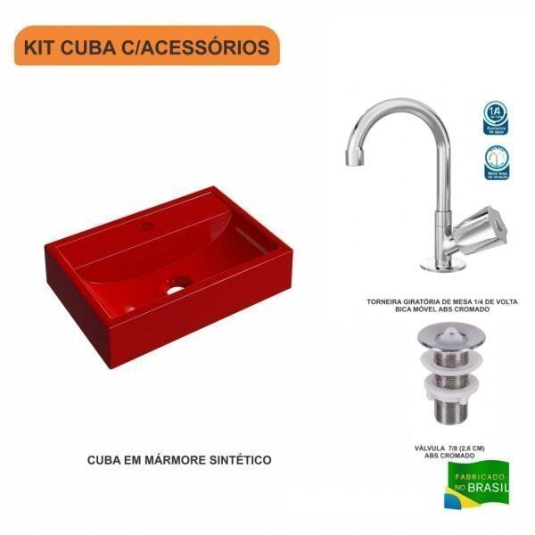 Kit Cuba Q45 com Torneira C50 e Válvula 1 Pol. ABS Compace - 3