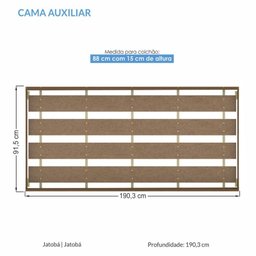 Cama Auxiliar Plus Jatobá - PR Móveis - 2