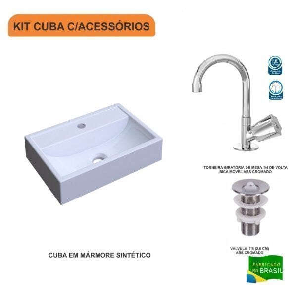 Kit Cuba Q45 com Torneira C50 e Válvula 1 Pol. Abs Compace - 3