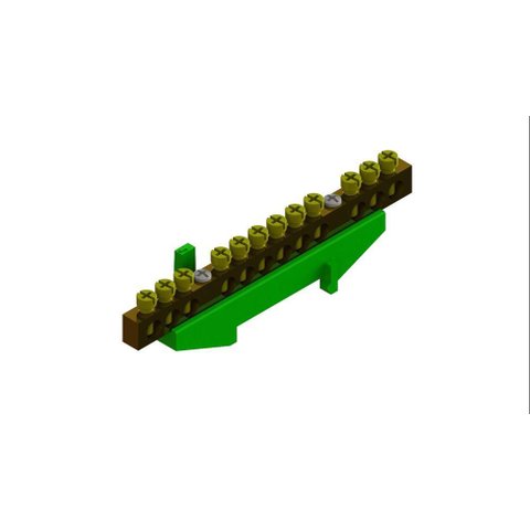 Barramento de Terra 12 Furos com Terminal Verde Taf
