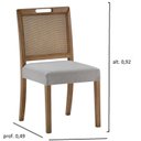 Ver imagem 4 de Conjunto Mesa Tampo Vidro 180cm x 80cm 6 Cadeiras Celine Marrom/Amendoa