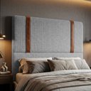 Ver imagem 1 de Cabeceira para Cama Box Casal Padrão Alícia 140cm Linho Cinza - Desk Design