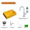 Ver imagem 3 de Kit Cuba Q45 com Torneira 1198 Metal e Válvula Click 1"b Pol. Sifão Pvc e Flexível Compace