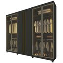 Ver imagem 2 de Guarda-Roupas Casal 6 Portas com 4 Portas Reflecta com Pés com LED Absolut New 100% MDF