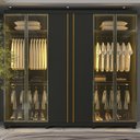 Ver mais imagens de Guarda-Roupas Casal 6 Portas com 4 Portas Reflecta com Pés com LED Absolut New 100% MDF
