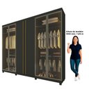 Ver imagem 5 de Guarda-Roupas Casal 6 Portas com 4 Portas Reflecta com Pés com LED Absolut New 100% MDF