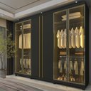 Ver imagem 1 de Guarda-Roupas Casal 6 Portas com 4 Portas Reflecta com Pés com LED Absolut New 100% MDF