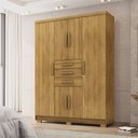 Ver imagem 1 de Guarda Roupa Casal Belga 6 Portas de Bater 3 Gavetas com Cabideiros Nature G98 - Gran Belo