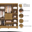 Ver imagem 3 de Guarda Roupa Casal Belga 6 Portas de Bater 3 Gavetas com Cabideiros Nature G98 - Gran Belo