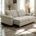 Ver mais imagens de Sofá Retrátil e Reclinável 2,30m Clara | Conforto Premium e Design Elegante Bege