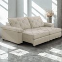 Ver imagem 1 de Sofá Retrátil e Reclinável 2,30m Clara | Conforto Premium e Design Elegante Bege