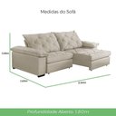 Ver imagem 7 de Sofá Retrátil e Reclinável 2,30m Clara | Conforto Premium e Design Elegante Bege