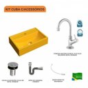Ver imagem 3 de Kit Cuba Q45 com Torneira 1198 Metal e Válvula Click 1"b Pol. Sifão Cromado e Flexível Compace