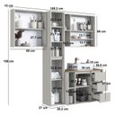 Ver imagem 3 de Conjunto para Banheiro Modulado 168cm com 4 Peças Gabinete Suspenso com Cuba Belagavi