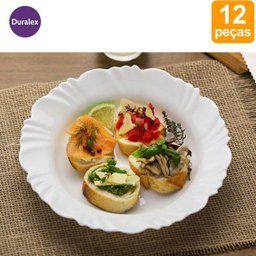 Jogo de 12 Pratos Duralex Opaline Pétala 23,5cm Pratos Fundos Nadir Figueiredo Brancos - 3