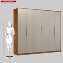 Ver imagem 4 de Guarda Roupa Casal 6 Portas e 6 Gavetas Equador - Nogueira/nude Prime Tx