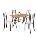 Ver imagem 2 de Conjunto de Mesa Tubular 062 100x60cm Tampo em MDF com 4 Cadeiras Sara Prata/Botanic Bege/Mart