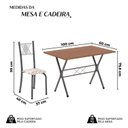 Ver imagem 4 de Conjunto de Mesa Tubular 062 100x60cm Tampo em MDF com 4 Cadeiras Sara Prata/Botanic Bege/Mart