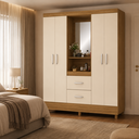 Ver imagem 1 de Guarda Roupa Casal Capelinha 4 Portas 2 Gavetas Lord Amendola Off White Demobile
