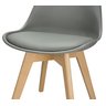 Kit 4 Cadeiras Charles Eames Leda Design Wood Estofada Base Madeira - Cinza - 5