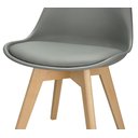 Ver imagem 5 de Kit 4 Cadeiras Charles Eames Leda Design Wood Estofada Base Madeira - Cinza