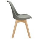 Ver imagem 4 de Kit 4 Cadeiras Charles Eames Leda Design Wood Estofada Base Madeira - Cinza