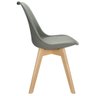 Kit 4 Cadeiras Charles Eames Leda Design Wood Estofada Base Madeira - Cinza - 4