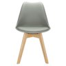Kit 4 Cadeiras Charles Eames Leda Design Wood Estofada Base Madeira - Cinza - 3