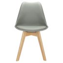 Ver imagem 3 de Kit 4 Cadeiras Polipropileno Leda Wood; Design para Sala de Jantar - Cinza