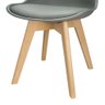 Kit 4 Cadeiras Charles Eames Leda Design Wood Estofada Base Madeira - Cinza - 6