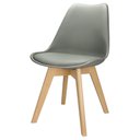 Ver imagem 2 de Kit 4 Cadeiras Polipropileno Leda Wood; Design para Sala de Jantar - Cinza