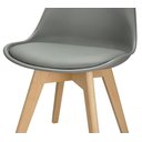 Ver imagem 5 de Kit 4 Cadeiras Polipropileno Leda Wood; Design para Sala de Jantar - Cinza