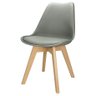 Kit 4 Cadeiras Polipropileno Leda Wood La Mobilia: Design para Sala de Jantar - Cinza - 2
