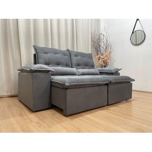 Sofá Retrátil Reclinável 2,00 M Cinza 502 Tijuca Plus