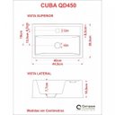 Ver mais imagens de Kit Cuba Q45 com Torneira 1198 Metal e Válvula Click 1 Pol. Sifão Cromado e Flexível Compace