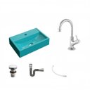 Ver imagem 2 de Kit Cuba Q45 com Torneira 1198 Metal e Válvula Click 1 Pol. 1/2 Sifão Cromado e Flexível Compace