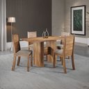 Ver imagem 1 de Mesa de Jantar 4 Lugares Carmem Imbuia/Perola - Viero Móveis