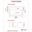 Ver mais imagens de Kit Cuba Q45 com Torneira 1198 Metal e Válvula Click 1 Pol. 1/2 Sifão Cromado e Flexível Compace