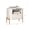 Mesa de Cabeceira para Quarto com Pém em Aço 1 Gaveta - Off White Bronze - 2