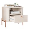 Mesa de Cabeceira para Quarto com Pém em Aço 1 Gaveta - Off White Bronze - 3