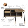Mesa de Escritório Executiva com Balcão Credenza 28003 Flexus - Artesano - 75ax136/136lx60/37,5p 112 - 4