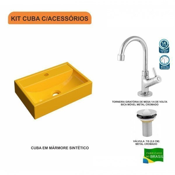 Kit Cuba Q45 com Torneira 1198 Metal e Válvula 1" Pol. Compace - 3