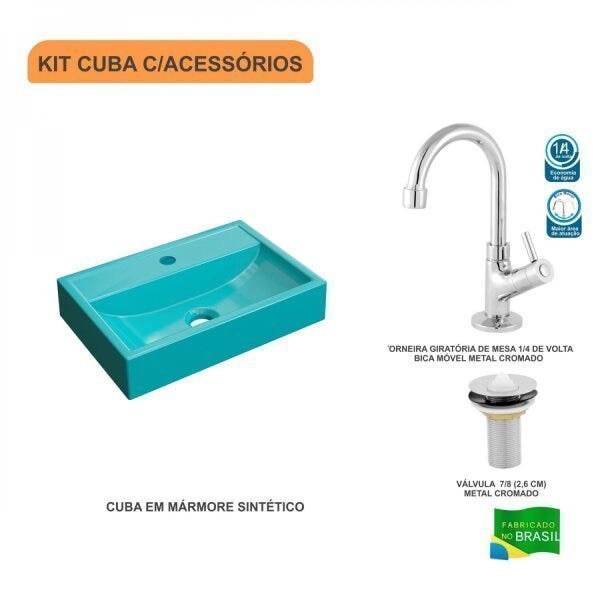 Kit Cuba Q45 com Torneira 1198 Metal e Válvula 1" Pol. Compace - 3