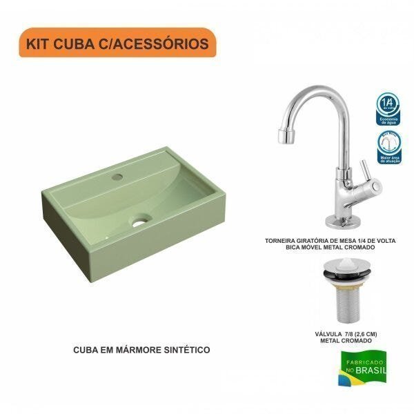 Kit Cuba Q45 com Torneira 1198 Metal e Válvula 1" Pol. Compace - 3