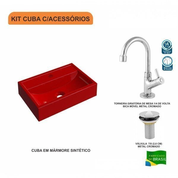 Kit Cuba Q45 com Torneira 1198 Metal e Válvula 1" Pol. Compace - 3