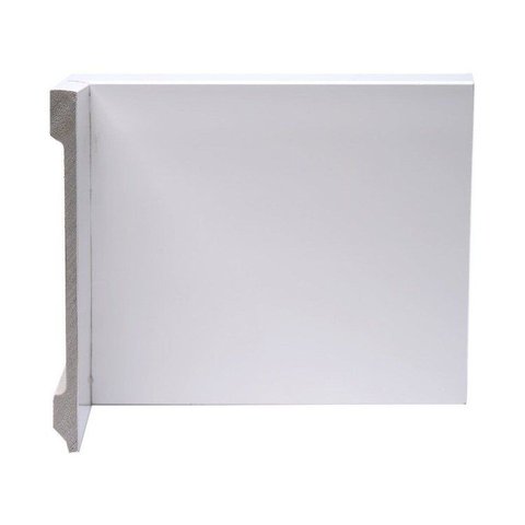 Rodapé Liso 20cm Poliestireno 15mm Metro Linear Barra 240cm Flat Branco Graddus