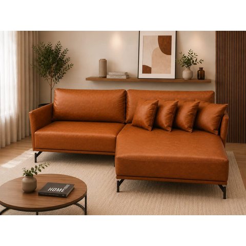 Sofá Ibiza Caramelo 1.90m Chaise Lado Direito ou Esquerdo – Design Moderno e Conforto Premium